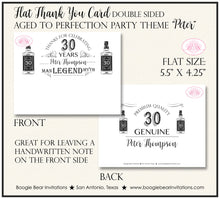 Load image into Gallery viewer, Vintage Dude Birthday Party Thank You Card Chalkboard Aged to Perfection Whisky Boy Girl Adult Boogie Bear Invitations Peter Theme Printed