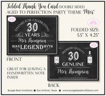 Load image into Gallery viewer, Vintage Dude Birthday Party Thank You Card Chalkboard Aged to Perfection Whisky Boy Girl Adult Boogie Bear Invitations Peter Theme Printed