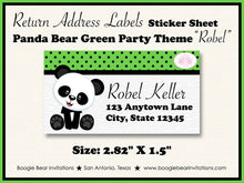 Load image into Gallery viewer, Panda Bear Birthday Party Invitation Photo Girl Boy Little Green Black 1st Boogie Bear Invitations Robel Theme Paperless Printable Printed