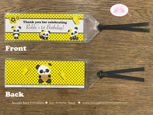 Load image into Gallery viewer, Panda Bear Birthday Party Bookmarks Favor Yellow Black Zoo Wild Animals Forest Jungle Animals Kids Girl Boogie Bear Invitations Robbi Theme