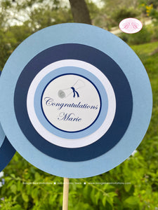 Blue Graduation Party Centerpiece Sticks Set Boy Girl High School College Graduate Diploma Modern Boogie Bear Invitations Roberts Theme