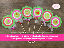 Load image into Gallery viewer, Pink Strawberry Party Centerpiece Sticks Girl Red Green Sweet Fruit Strawberries Picking Garden Pie Boogie Bear Invitations Felicity Theme