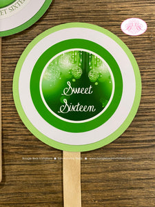 Green Glowing Ornaments Party Cupcake Toppers Birthday St. Patrick's Day Sweet 16 Girl Formal Elegant Boogie Bear Invitations Kathleen Theme