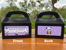 Load image into Gallery viewer, Purple Panda Bear Birthday Party Treat Boxes Favor Tags Girl Butterfly Wild Zoo Black Forest Animals Box Boogie Bear Invitations Ronna Theme
