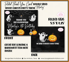 Load image into Gallery viewer, Halloween Ghosts Party Thank You Card Note Birthday Spider Web Haunted Pumpkin Hey Boo Boy Girl Boogie Bear Invitations Marley Theme Printed