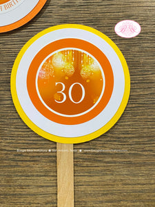 Orange Glowing Ornaments Party Cupcake Toppers Birthday Yellow Outdoor Glow Sweet 16 Formal Elegant Boogie Bear Invitations Allison Theme