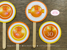 Load image into Gallery viewer, Orange Glowing Ornaments Party Cupcake Toppers Birthday Yellow Outdoor Glow Sweet 16 Formal Elegant Boogie Bear Invitations Allison Theme