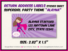 Load image into Gallery viewer, Superhero Girl Birthday Party Invitation Pink Supergirl Super Hero Girl Fly Boogie Bear Invitations Alayna Theme Paperless Printable Printed