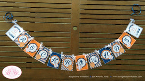Retro Baseball Birthday Party Package Boy Girl Orange Blue Tee Soft Ball Softball Home Run Team Sports Boogie Bear Invitations Casey Theme