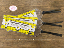 Load image into Gallery viewer, Panda Bear Birthday Party Bookmarks Favor Yellow Black Zoo Wild Animals Forest Jungle Animals Kids Girl Boogie Bear Invitations Robbi Theme