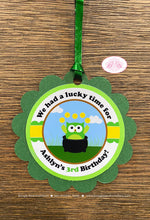 Load image into Gallery viewer, St. Patrick&#39;s Owls Party Favor Tags Birthday Girl Boy Woodland Animals Green Forest Shamrock Clover Hat Boogie Bear Invitations Ashlyn Theme