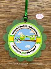 Load image into Gallery viewer, St. Patrick&#39;s Owls Party Favor Tags Birthday Girl Boy Woodland Animals Green Forest Shamrock Clover Hat Boogie Bear Invitations Ashlyn Theme
