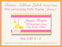 Load image into Gallery viewer, Pink Lemonade Birthday Party Invitation Girl Photo Sweet Lemon Stand Drink Boogie Bear Invitations Janine Theme Paperless Printable Printed