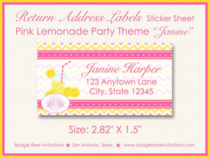 Pink Lemonade Birthday Party Invitation Girl Photo Sweet Lemon Stand Drink Boogie Bear Invitations Janine Theme Paperless Printable Printed