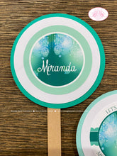 Load image into Gallery viewer, Aqua Green Glowing Ornaments Party Cupcake Toppers Birthday Teal Turquoise Glow Sweet 16 Girl Formal Boogie Bear Invitations Miranda Theme