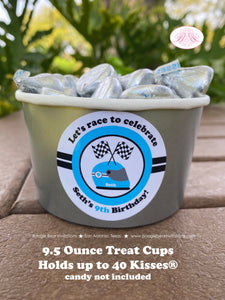Blue ATV Birthday Party Treat Cups Candy Buffet Paper Black Quad All Terrain Vehicle 4 Wheeler Boy Girl Boogie Bear Invitations Seth Theme