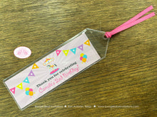 Load image into Gallery viewer, Amusement Park Birthday Party Bookmarks Favor Carousel Horse Girl Pink Blue Game Ferris Wheel Circus Boogie Bear Invitations Camille Theme
