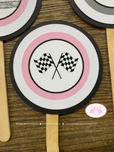 Load image into Gallery viewer, ATV Birthday Party Cupcake Toppers Quad Girl Pink Black All Terrain Vehicle Off Road 4 Wheeler Boogie Bear Invitations Adeline Theme