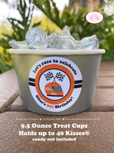 Load image into Gallery viewer, Orange ATV Birthday Party Treat Cups Candy Buffet Paper Black Quad All Terrain Vehicle 4 Wheeler Racing Boogie Bear Invitations Silas Theme