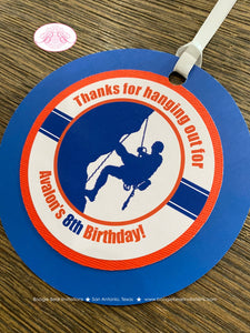 Rock Climbing Birthday Party Favor Tags Boy Girl Mountain Blue Red Wall Indoor Outdoor Climb Sports Boogie Bear Invitations Avalon Theme