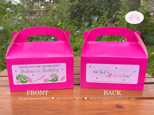 Pink Watermelon Party Treat Boxes Birthday Favor Bag Girl One In a Melon Two Sweet Green Summer Fruit Boogie Bear Invitations Darlene Theme