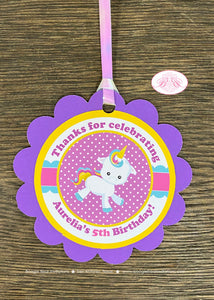 Rainbow Unicorn Party Favor Tags Birthday Cake Display Girl Pink Blue Purple Magic Pony Heart Horse Boogie Bear Invitations Aurelia Theme