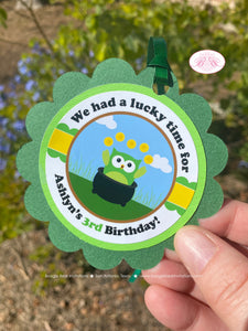 St. Patrick's Owls Party Favor Tags Birthday Girl Boy Woodland Animals Green Forest Shamrock Clover Hat Boogie Bear Invitations Ashlyn Theme