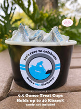 Load image into Gallery viewer, Blue ATV Birthday Party Treat Cups Candy Buffet Paper Black Quad All Terrain Vehicle 4 Wheeler Boy Girl Boogie Bear Invitations Seth Theme