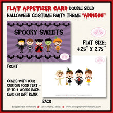Load image into Gallery viewer, Halloween Birthday Party Favor Card Appetizer Food Place Sign Label Costume Contest Boy Girl Retro Bat Boogie Bear Invitations Addison Theme