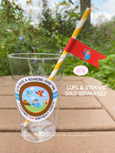 Load image into Gallery viewer, Dragon Knight Birthday Party Beverage Cups Plastic Drink Soldier Shield Red Flying Hero Slayer Boy Girl Boogie Bear Invitations Lawson Theme