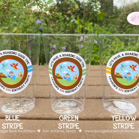Dragon Knight Birthday Party Beverage Cups Plastic Drink Soldier Shield Red Flying Hero Slayer Boy Girl Boogie Bear Invitations Lawson Theme