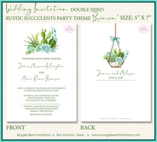 Load image into Gallery viewer, Rustic Succulents Wedding Invitation Day Party Floral Cactus Plant Green Boogie Bear Invitations Bronson Theme Paperless Printable Printed