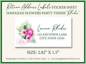 Hawaiian Flowers Wedding Invitation Day Party Floral Hibiscus Hawaii Island Boogie Bear Invitations Rhodes Theme Paperless Printable Printed