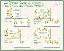 Load image into Gallery viewer, Yellow Flowers Wedding Favor Party Card Tent Appetizer Place Food Birthday Wildflower Garden Summer Boogie Bear Invitations Anderson Theme