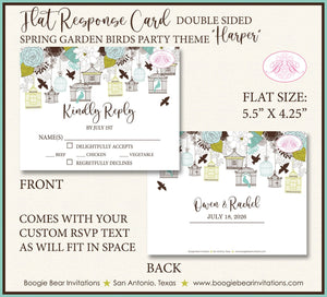 Garden Birds RSVP Card Birthday Party Response Reply Guest Woodland Forest Birdcage Cage Tree Boogie Bear Invitations Harper Theme Printed