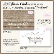 Load image into Gallery viewer, Rustic Wood Wedding Favor Party Card Tent Appetizer Place Food Birthday Farm Barn Country Heart Arrow Boogie Bear Invitations Landacre Theme