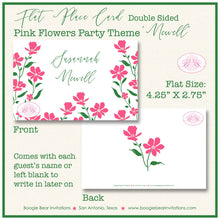 Load image into Gallery viewer, Pink Flowers Wedding Favor Party Card Tent Appetizer Place Food Birthday Wildflower Garden Grow Summer Boogie Bear Invitations Newell Theme
