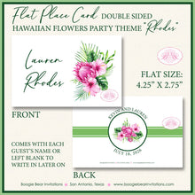 Load image into Gallery viewer, Hawaiian Flowers Wedding Favor Party Card Tent Appetizer Place Food Birthday Hibiscus Hawaii Island Boogie Bear Invitations Rhodes Theme