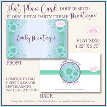 Load image into Gallery viewer, Purple Green Flowers Wedding Favor Party Card Tent Appetizer Place Food Birthday Floral Hawaii Bloom Boogie Bear Invitations Montague Theme