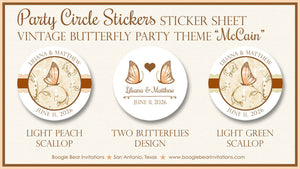 Vintage Butterfly Wedding Stickers Circle Birthday Party Favor Garden Spring Flower Victorian Woodland Boogie Bear Invitations McCain Theme