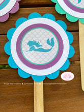 Load image into Gallery viewer, Mermaid Birthday Party Package Pool Purple Aqua Teal Turquoise Blue Swim Swimming Ocean Splash Beach Boogie Bear Invitations Andrina Theme