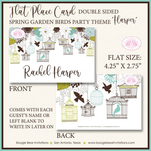 Garden Birds Wedding Party Favor Card Tent Appetizer Place Food Birthday Woodland Birdcage Cage Tree Boogie Bear Invitations Harper Theme