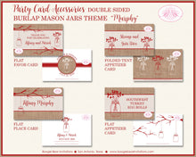 Load image into Gallery viewer, Mason Jars Wedding Favor Party Card Tent Appetizer Place Food Birthday Flower Country Red Burlap White Boogie Bear Invitations Murphy Theme
