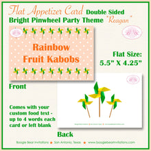 Load image into Gallery viewer, Pinwheel Birthday Favor Party Card Tent Appetizer Place Food Orange Green Yellow Retro Boy Girl Bright Boogie Bear Invitations Reagan Theme