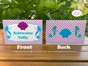 Mermaid Birthday Party Package Pool Purple Aqua Teal Turquoise Blue Swim Swimming Ocean Splash Beach Boogie Bear Invitations Andrina Theme