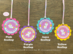 Rainbow Unicorn Birthday Party Package Girl Pink Yellow Aqua Blue Purple Polka Dot Magic Heart Flower Boogie Bear Invitations Aurelia Theme