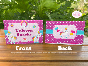Rainbow Unicorn Birthday Party Package Girl Pink Yellow Aqua Blue Purple Polka Dot Magic Heart Flower Boogie Bear Invitations Aurelia Theme