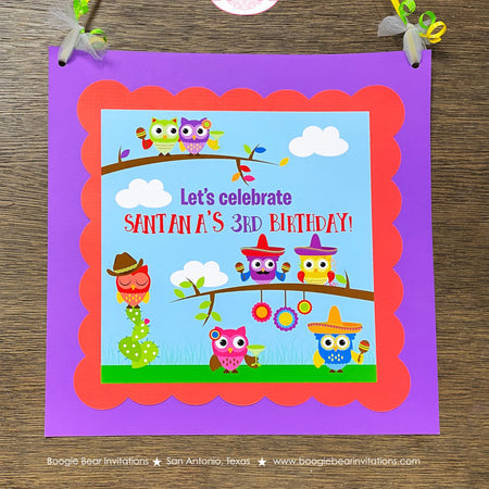 Cinco de Mayo Fiesta Owls Party Door Banner Birthday Boy Girl Mariachi Taco Tuesday Woodland Animals Boogie Bear Invitations Santana Theme