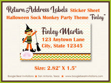 Load image into Gallery viewer, Halloween Sock Monkey Party Invitation Birthday Costume Pumpkin Boy Girl Boogie Bear Invitations Finley Theme Paperless Printable Printed