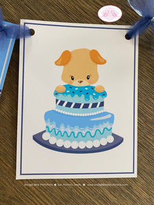 Blue Puppy Birthday Party Banner Boy Girl Dog Adoption Pet Paw Pawty Ball Vet Doctor Come Sit Stay Woof Boogie Bear Invitations Sawyer Theme